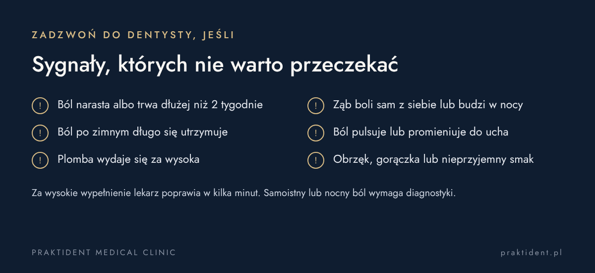 Ból zęba po plombowaniu — kiedy zadzwonić do dentysty